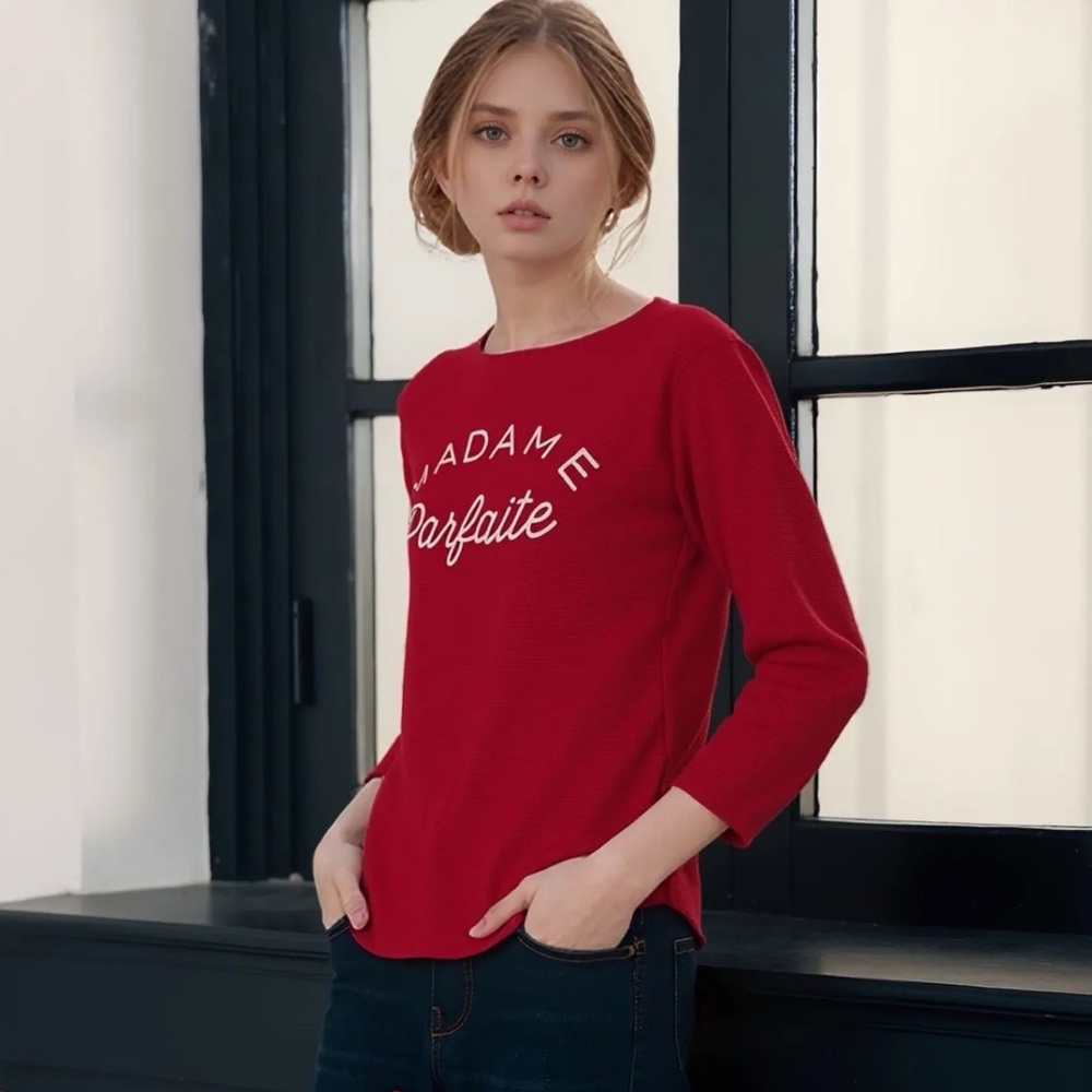 MADE IN ITALY Red Graphic Women's Top